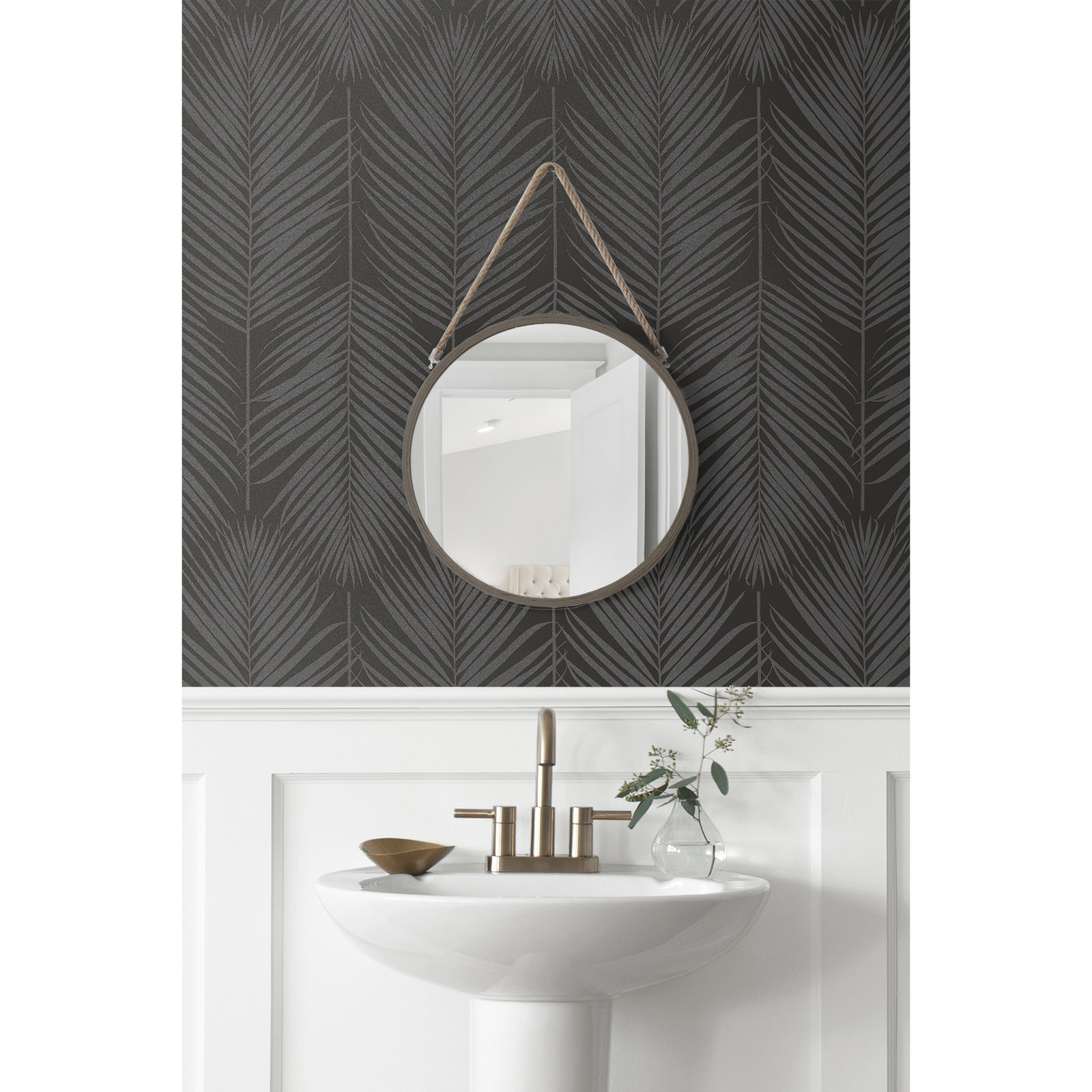 Seabrook Designs Persei Palm Midnight Galaxy Wallpaper | OnlineFabricStore
