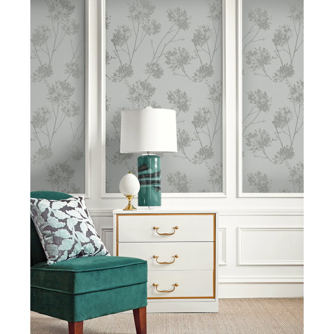 Seabrook Designs Wild Grass Silversmoke Wallpaper image 2 of 5