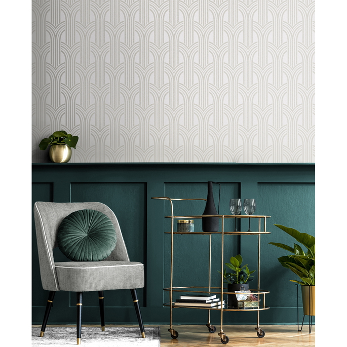 Seabrook Designs Déco Arches Pearlescent Wallpaper image 2 of 5