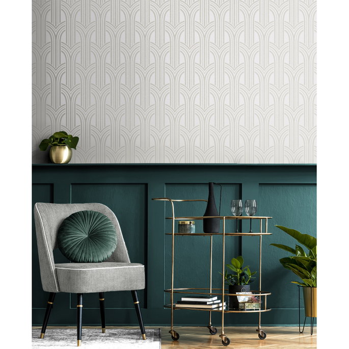 Seabrook Designs Déco Arches Pearlescent Wallpaper image 2 of 5