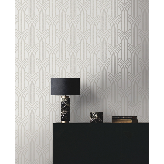 Seabrook Designs Déco Arches Pearlescent Wallpaper image 3 of 5