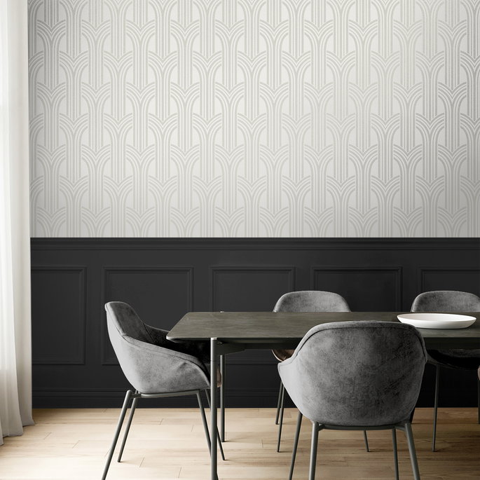 Seabrook Designs Déco Arches Pearlescent Wallpaper image 4 of 5
