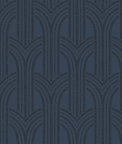 Seabrook Designs Déco Arches Blue Lustre Wallpaper