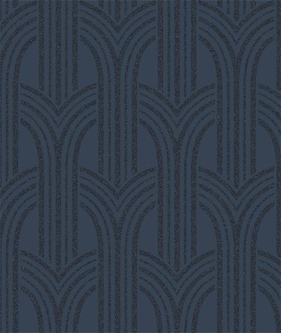 Seabrook Designs Déco Arches Blue Lustre Wallpaper