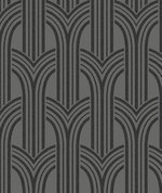 Seabrook Designs Déco Arches Pewter & Galaxy Wallpaper