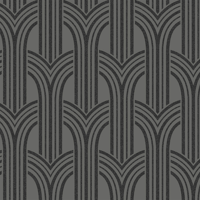 Seabrook Designs Déco Arches Pewter &amp; Galaxy Wallpaper image 1 of 5