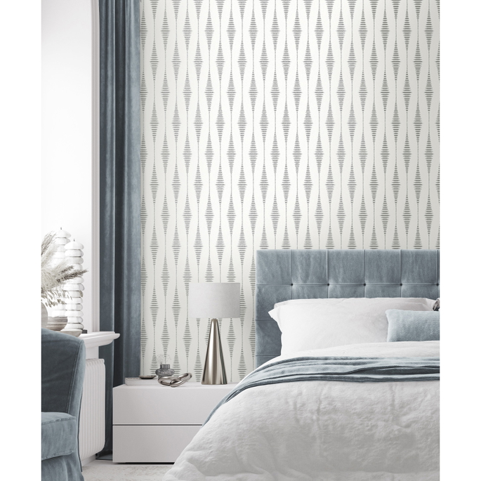 Seabrook Designs Diamond Stripe Pearlescent Wallpaper image 2 of 5