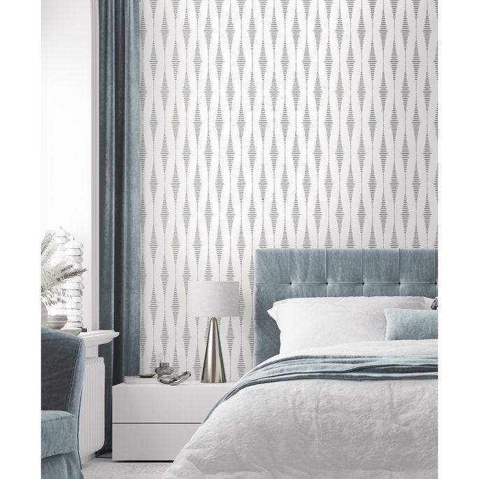 Seabrook Designs Diamond Stripe Pearlescent Wallpaper image 2 of 5