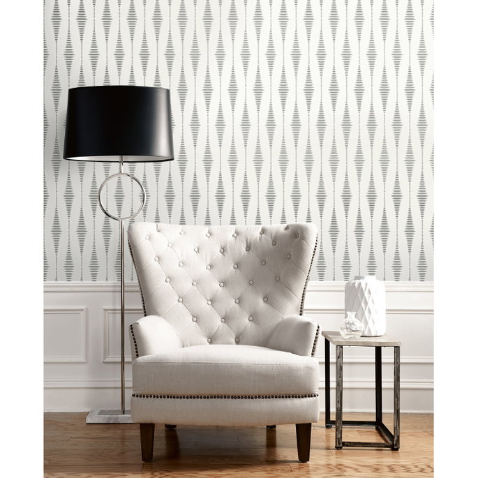 Seabrook Designs Diamond Stripe Pearlescent Wallpaper image 3 of 5