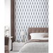 Seabrook Designs Diamond Stripe Celestial Blue &amp; Pearl Wallpaper thumbnail image 2 of 5