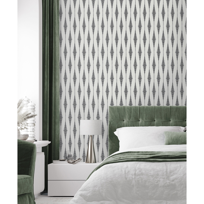 Seabrook Designs Diamond Stripe Nickel &amp; Galaxy Wallpaper image 2 of 5