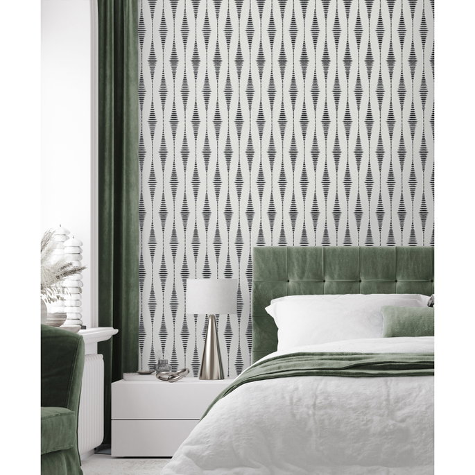 Seabrook Designs Diamond Stripe Nickel &amp; Galaxy Wallpaper image 2 of 5