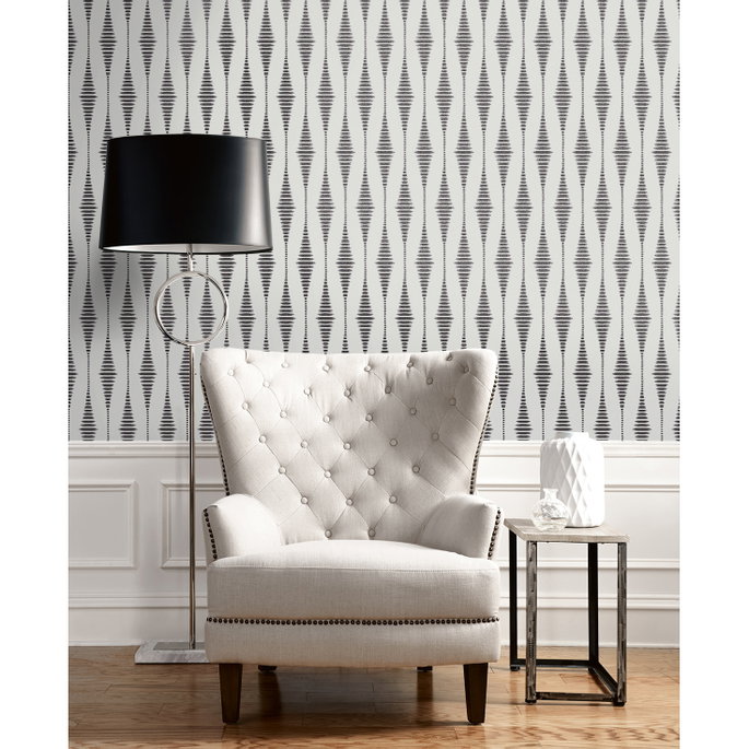 Seabrook Designs Diamond Stripe Nickel &amp; Galaxy Wallpaper image 3 of 5