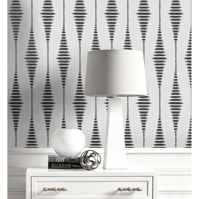 Seabrook Designs Diamond Stripe Nickel &amp; Galaxy Wallpaper image 4 of 5