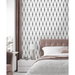 Seabrook Designs Diamond Stripe Black Satin &amp; Pearl Wallpaper thumbnail image 2 of 5