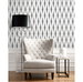 Seabrook Designs Diamond Stripe Black Satin &amp; Pearl Wallpaper thumbnail image 3 of 5