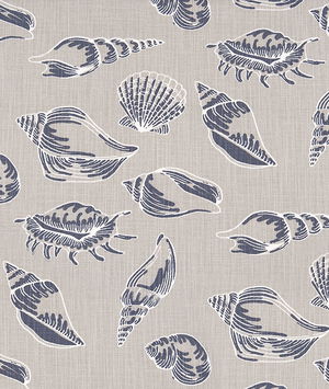 Premier Prints Beach Treasure Cello Blue Slub Canvas Fabric