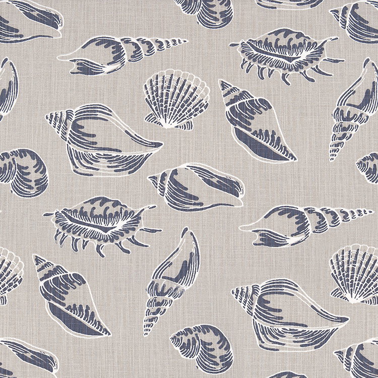Premier Prints Beach Treasure Cello Blue Slub Canvas Fabric