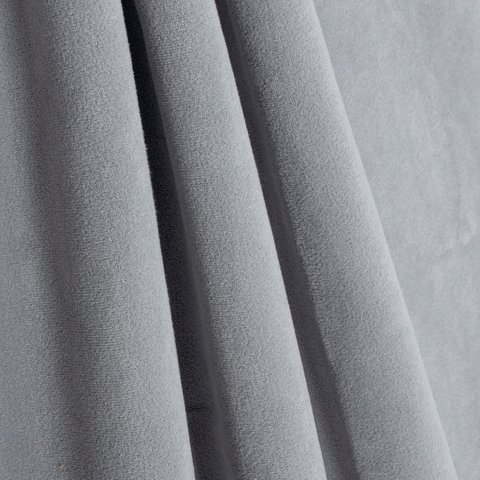Morgan Fabrics Bella Velvet Cement Gray Fabric image 2 of 2