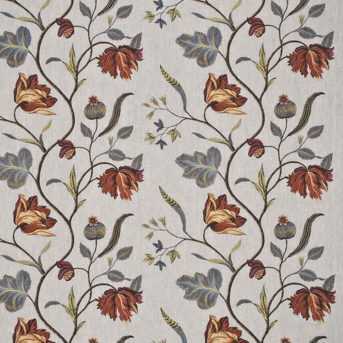 GP & J Baker Tulip Tree Linen Pimento Fabric | OnlineFabricStore