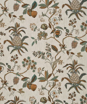 GP & J Baker Exotic Pineapple Linen Sage/Dove Fabric
