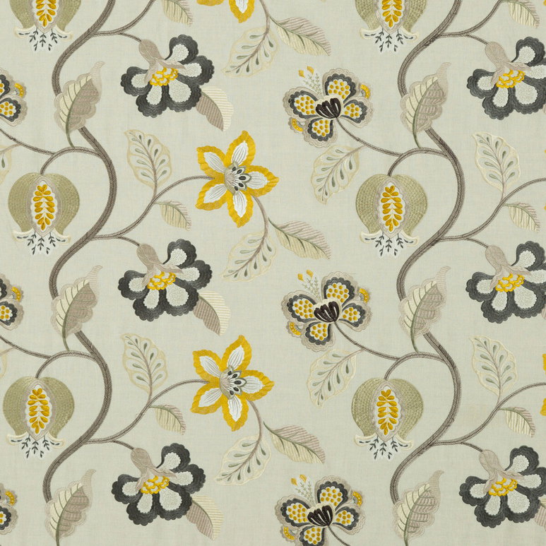 GP &amp; J Baker Elvaston Graphite/Citron Fabric