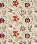 GP & J Baker Elvaston Red/Ivory Fabric