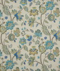 GP & J Baker Dryden Teal/Gilt Fabric