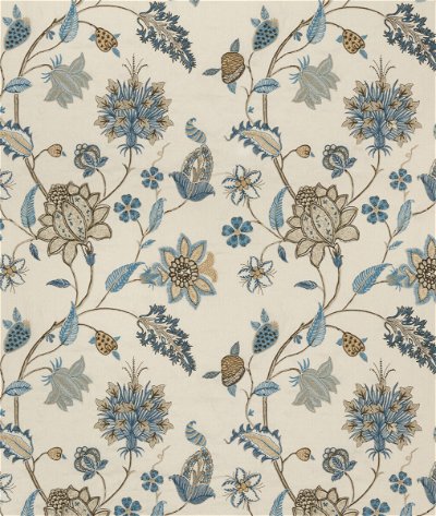 GP & J Baker Baker's Indienne Embroidery Soft Blue Fabric