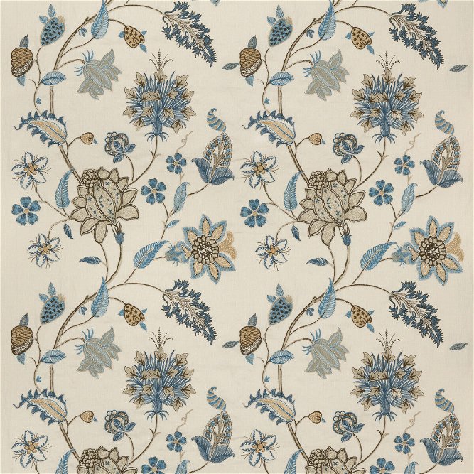 GP &amp; J Baker Baker&#39;s Indienne Embroidery Soft Blue Fabric