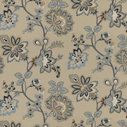 GP & J Baker Burford Embroidery Blue Fabric