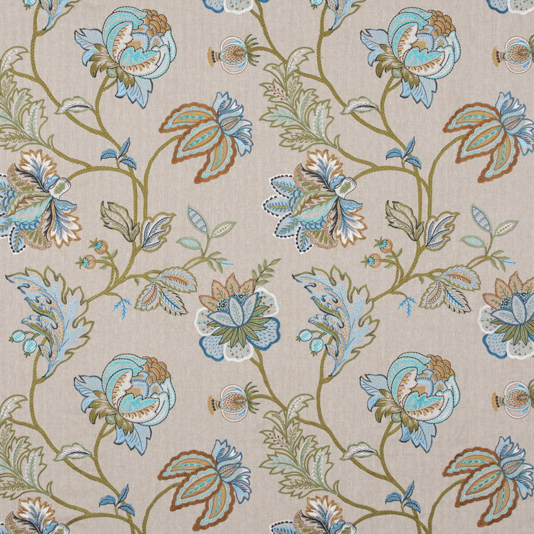 GP &amp; J Baker Agra Teal Fabric
