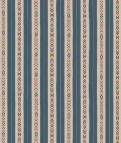 GP & J Baker Ashlar Stripe Blue Fabric