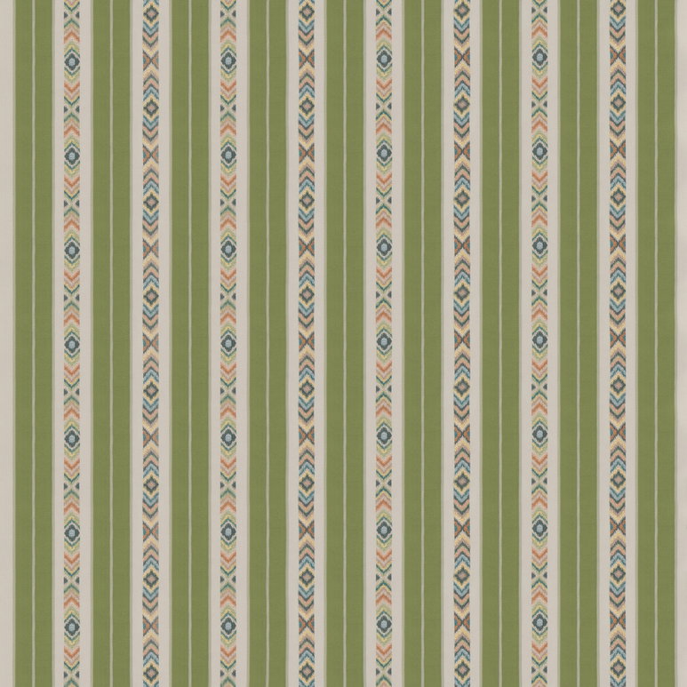 GP &amp; J Baker Ashlar Stripe Emerald Fabric