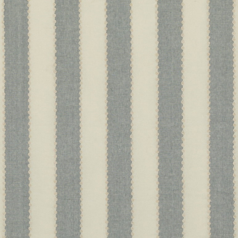 GP &amp; J Baker Ashmore Stripe Blue Fabric
