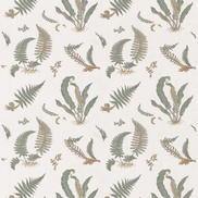 GP & J Baker Ferns Embroidery Verdigris Fabric