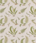 GP & J Baker Ferns Embroidery Green/Natural Fabric