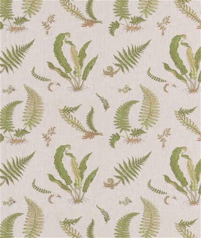 GP & J Baker Ferns Embroidery Green/Natural Fabric