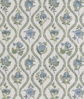 GP & J Baker Burford Embroidery Blue/Emerald Fabric