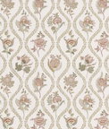 GP & J Baker Burford Embroidery Rose/Cream Fabric