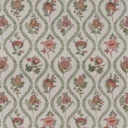 GP & J Baker Burford Embroidery Emerald/Red Fabric