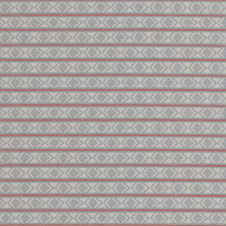 GP &amp; J Baker Burford Stripe Red/Blue Fabric