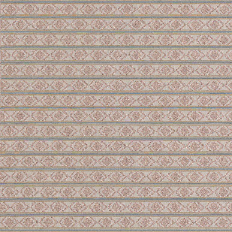 GP &amp; J Baker Burford Stripe Coral/Aqua Fabric