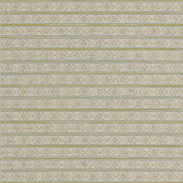 GP &amp; J Baker Burford Stripe Aqua/Green Fabric