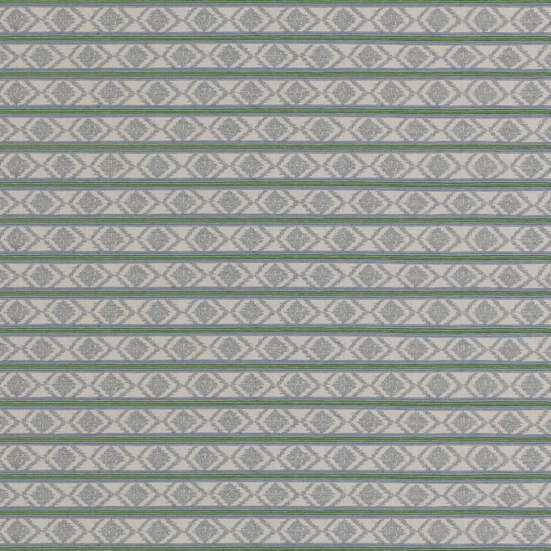 GP &amp; J Baker Burford Stripe Blue/Green Fabric