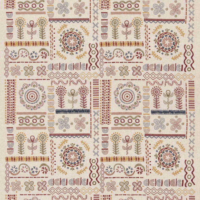 GP &amp; J Baker Spin Off Red/Green Fabric
