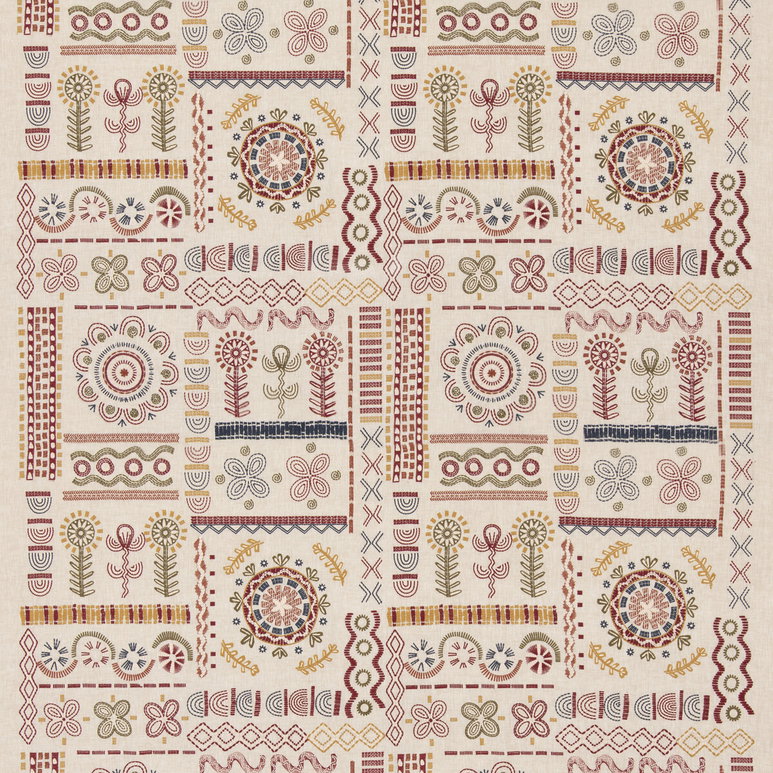 GP &amp; J Baker Spin Off Red/Green Fabric