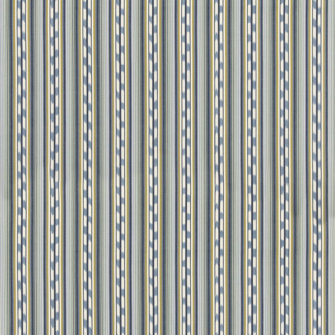 GP &amp; J Baker Halki Stripe Teal/Ochre Fabric