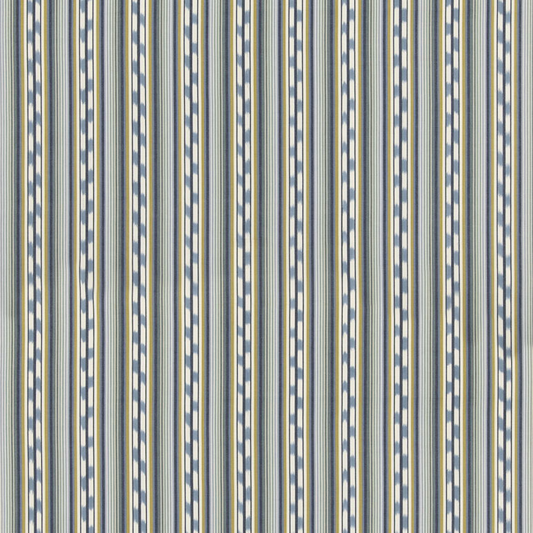 GP &amp; J Baker Halki Stripe Teal/Ochre Fabric