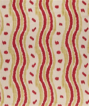 Lee Jofa Ikat Stripe Red/Green Fabric